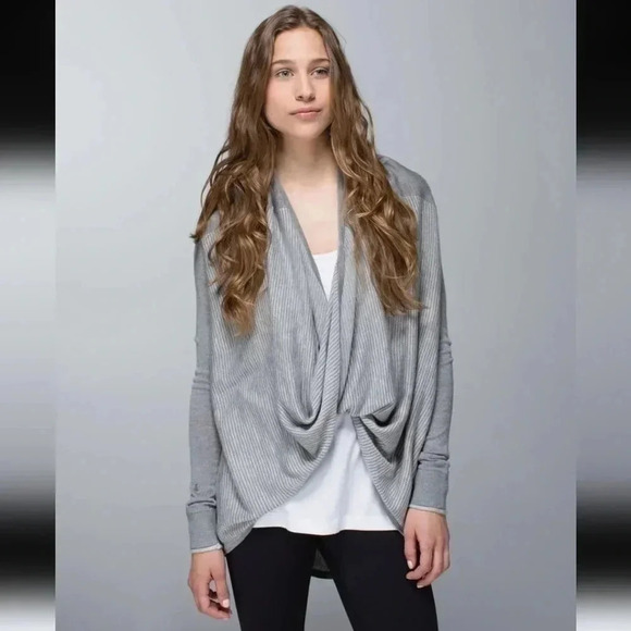 Lululemon Iconic Sweater WrapHeathered Medium Grey / Heathered Light Grey - Picture 1 of 9
